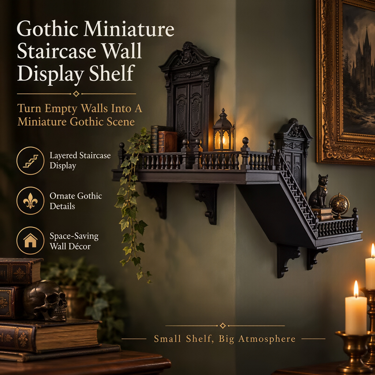 📙 Last Day 49% OFF - 🖤 Gothic Miniature Architecture Wall Shelf