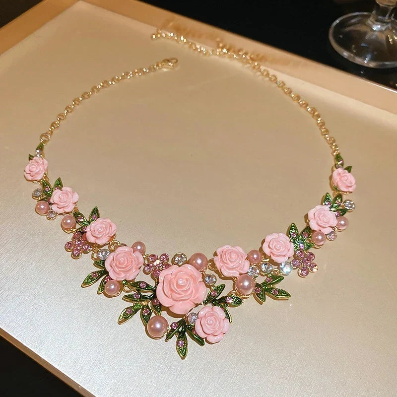 🌹Vintage Rose Garden Pearl & Crystal Jewelry Collection