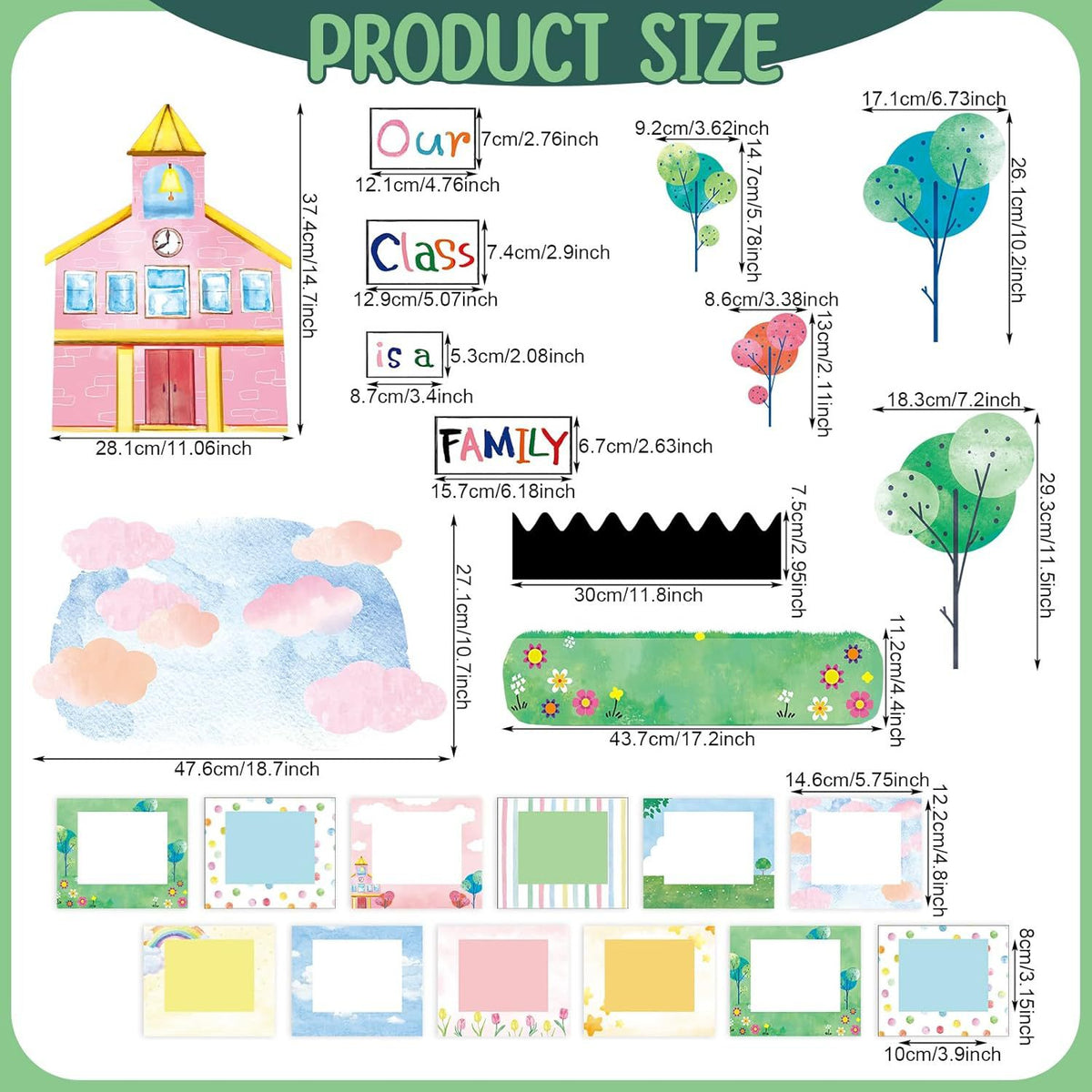 🏫 Our Class Family Bulletin Board Decor | Student Photo Frame Cutout Set