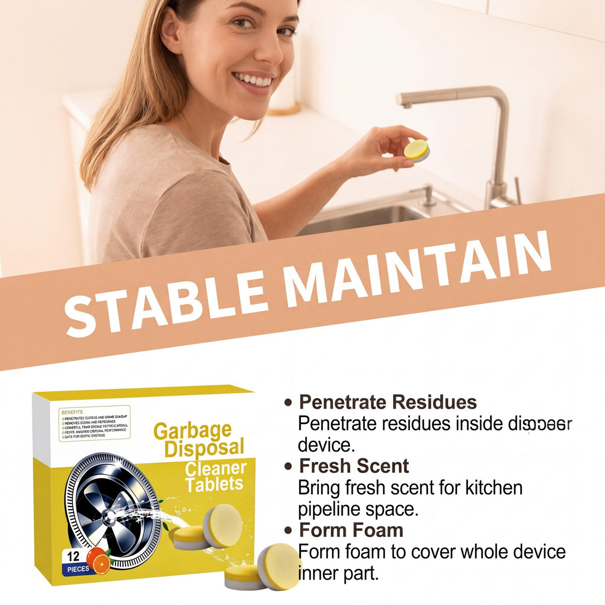 🍊Orange Fragrance Garbage Disposal Freshener Tabs