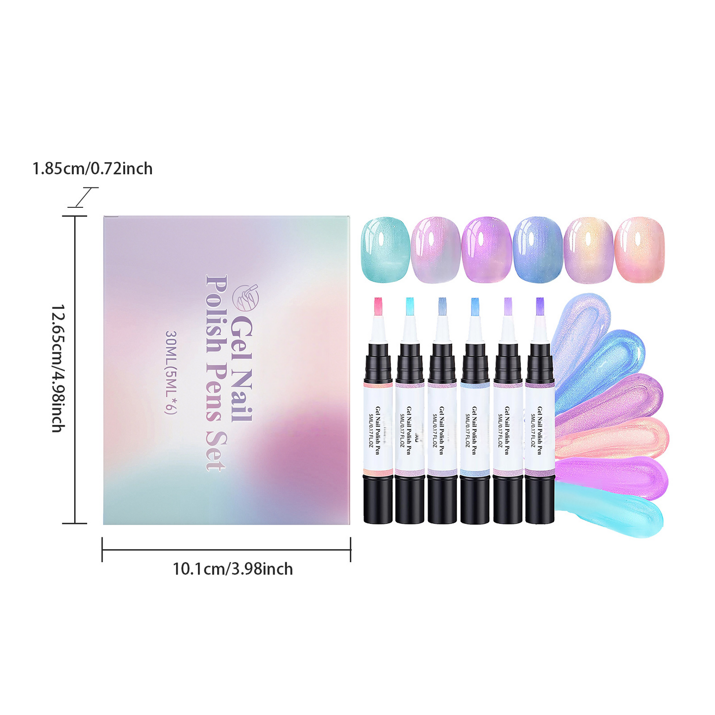 💅6-Color Pearl Gel Nail Polish Pen Set for Easy DIY Nails