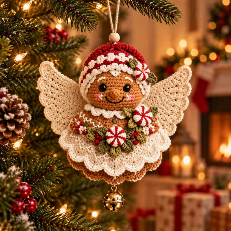 ⛄ 5 Styles Christmas Angel Crochet Ornament Set