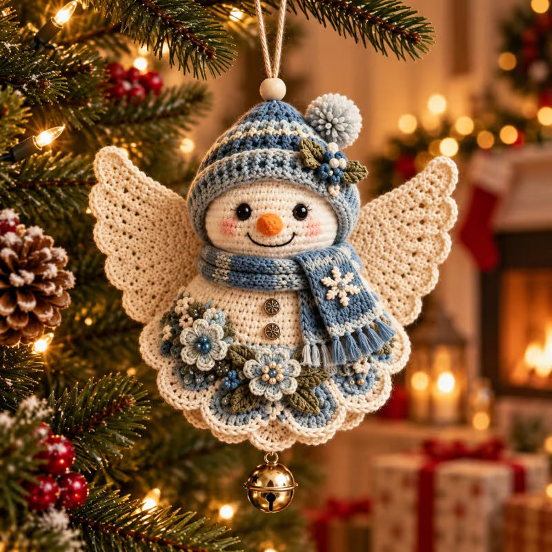 ⛄ 5 Styles Christmas Angel Crochet Ornament Set