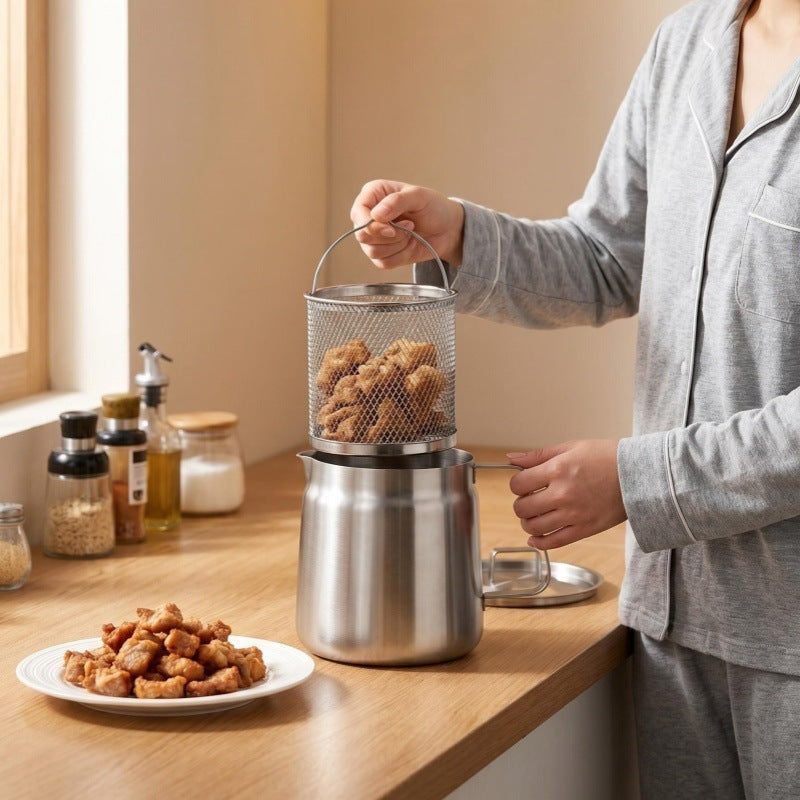 🍳 Multi-Functional 304 Stainless Steel Oil Filter Pot & Deep Fryer Set