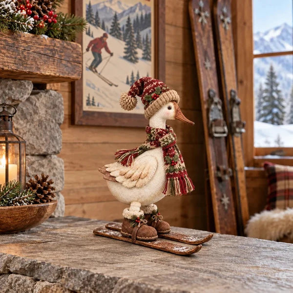 🎄Vintage-Style Christmas Goose Figurine | Vintage Farmhouse Christmas Goose Statue