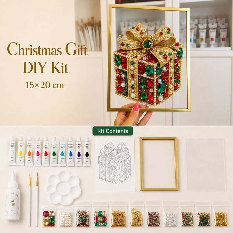 ✨🎁 Jewel & Pearl Christmas Tree DIY Painting Craft Kit