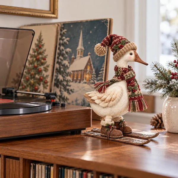 🎄Vintage-Style Christmas Goose Figurine | Vintage Farmhouse Christmas Goose Statue