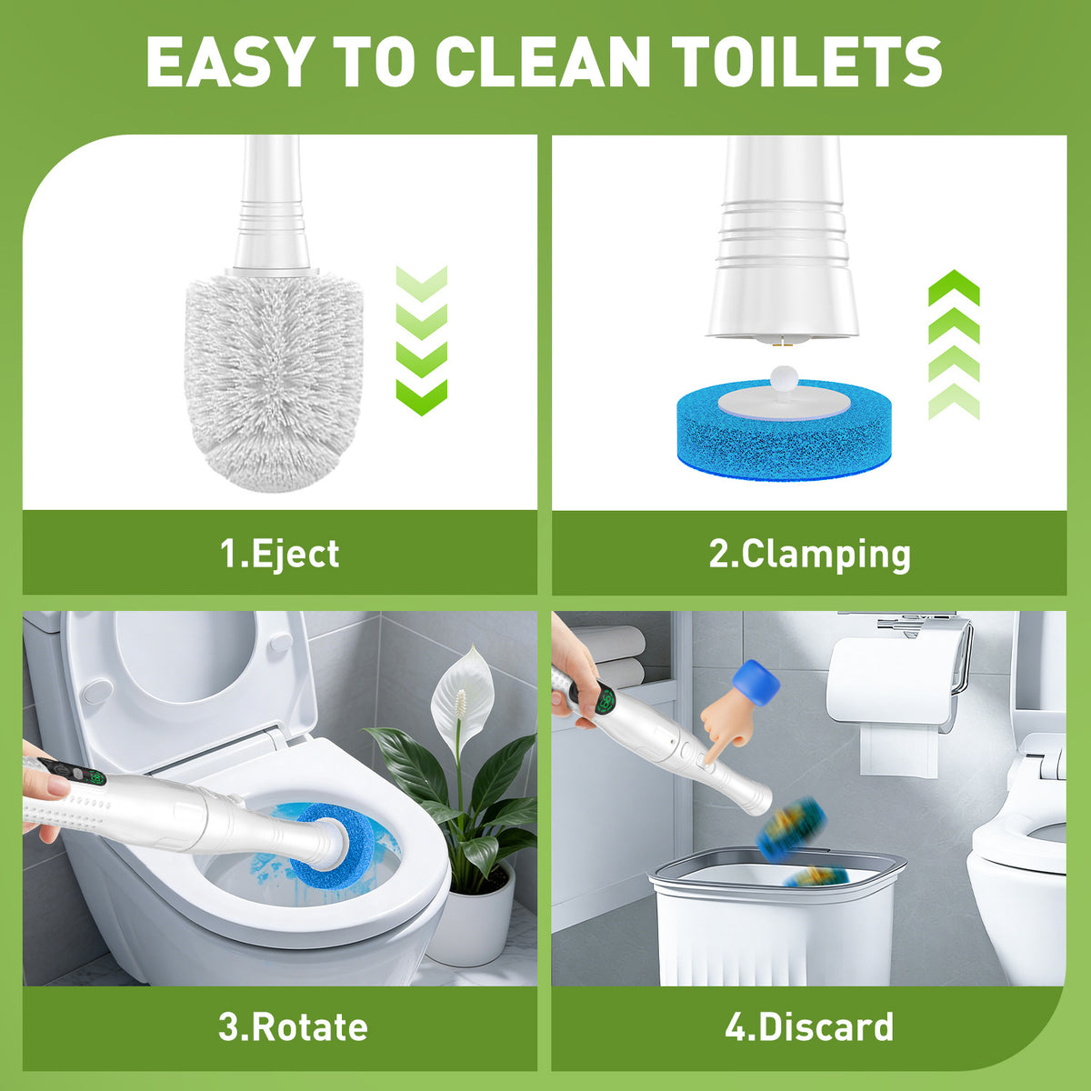 🧼 Electric Toilet Brush, Rechargeable 360° Cleaning Brush
