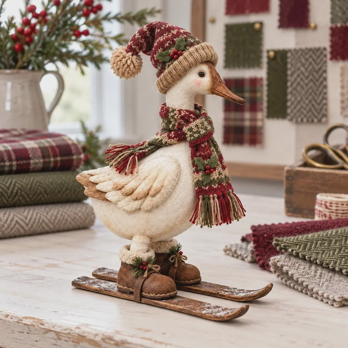 🎄Vintage-Style Christmas Goose Figurine | Vintage Farmhouse Christmas Goose Statue