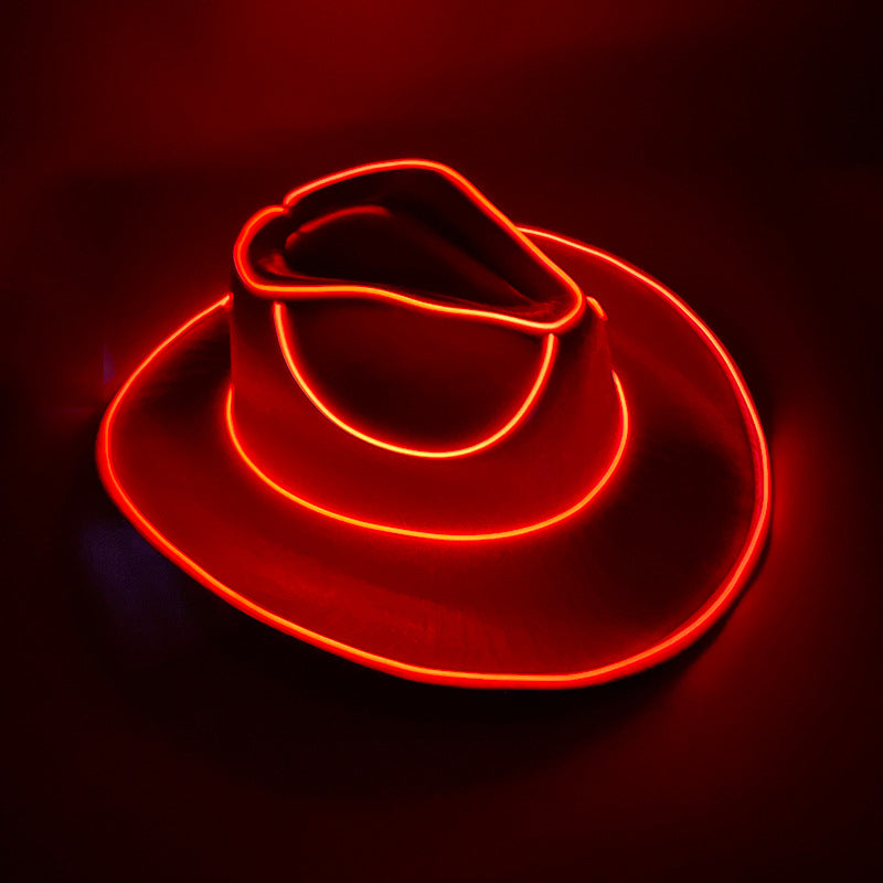 Light Up the Night 👻 LED Glow Cowboy Hat – Halloween Party Costume