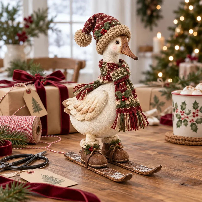 🎄Vintage-Style Christmas Goose Figurine | Vintage Farmhouse Christmas Goose Statue