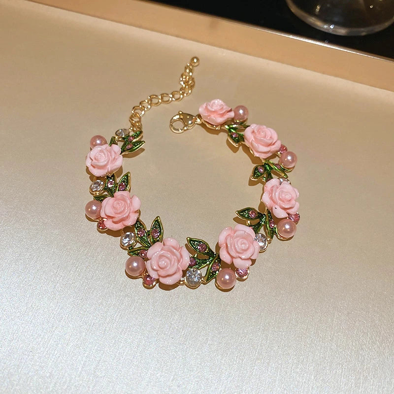 🌹Vintage Rose Garden Pearl & Crystal Jewelry Collection