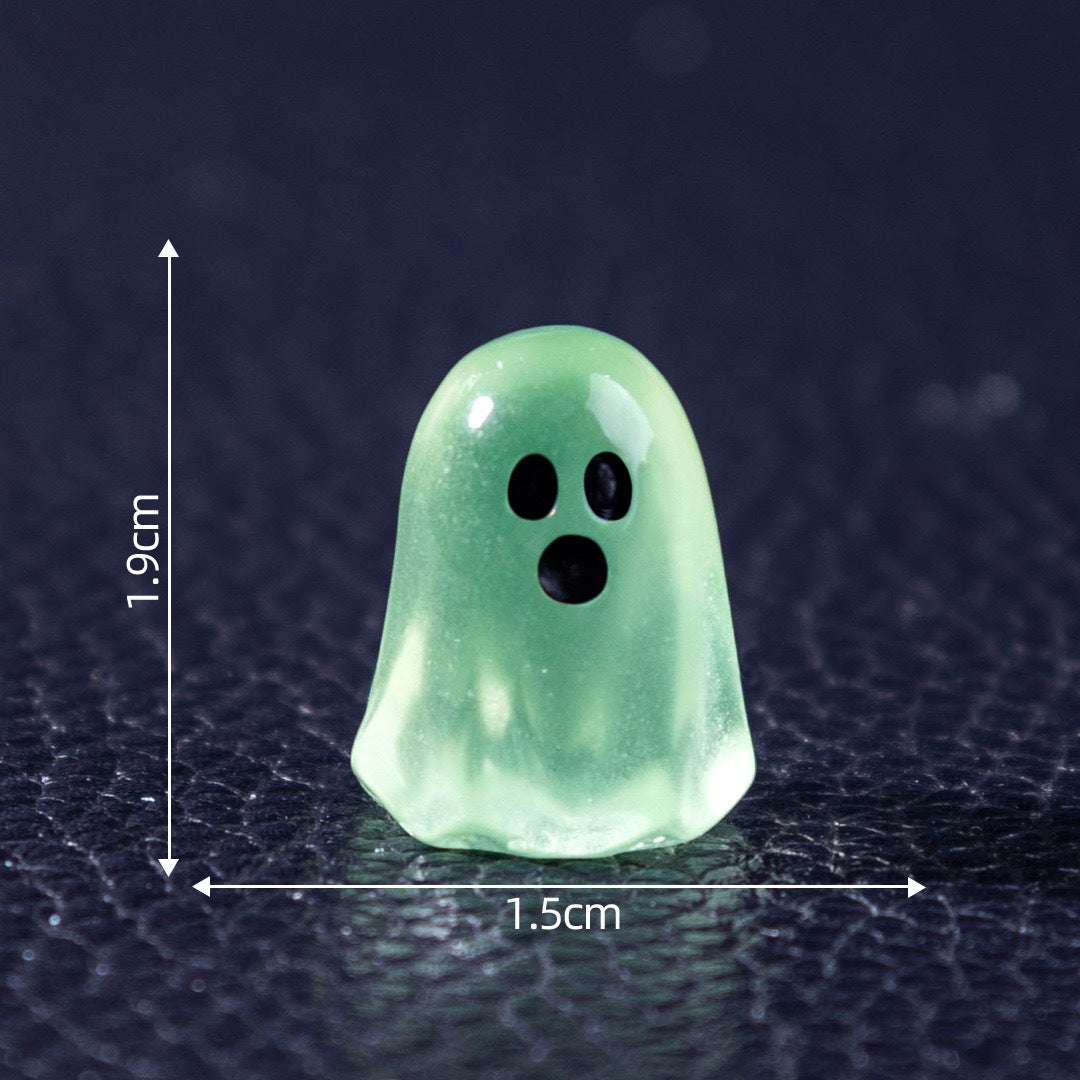 40PSC -Mini Resin Glow in the Dark Ghost Figurines|6 Colors, Glow in the Dark
