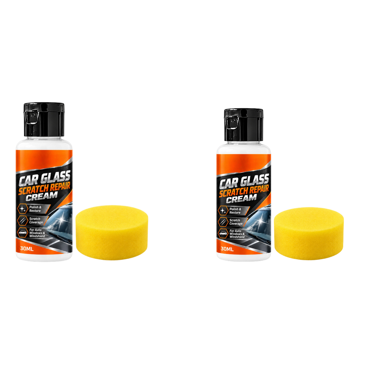 ✨🚗Glass Scratch Repair Paste 2 Pack, Car Window Scratch Remover for Windscreen