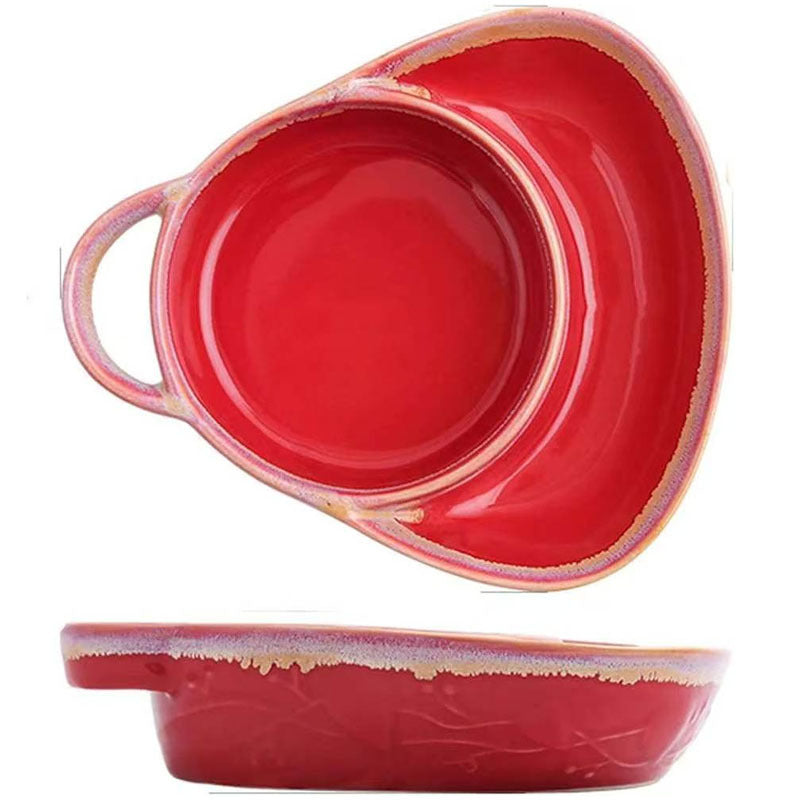 🥘 Vintage Embossed Split Serving Dish Oven Safe