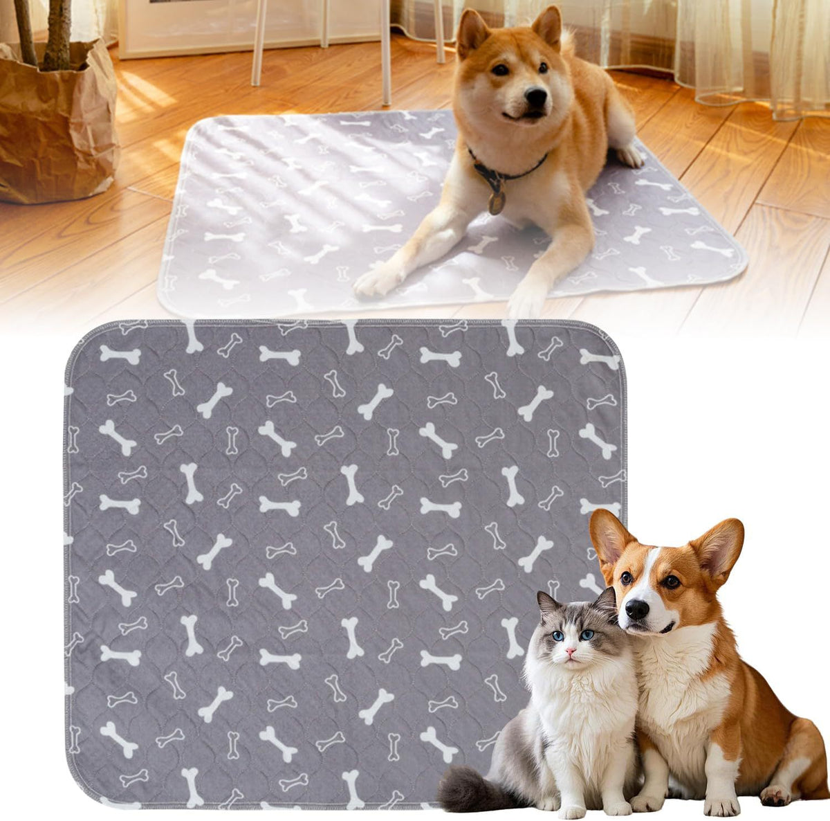 🐾 Reusable Washable Dog Pee Pad-Reusable puppy potty pads for dogs and cats