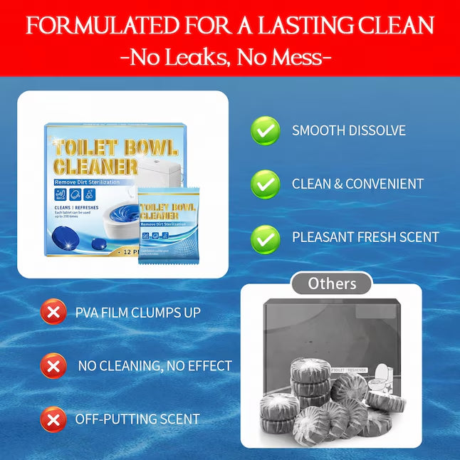 🚽Toilet Tank Cleaner Tablets, Long Lasting Deodorizing Blue Tabs