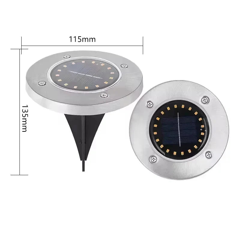 4-Pack Solar Ground Lights – Outdoor Waterproof, Cool White Light