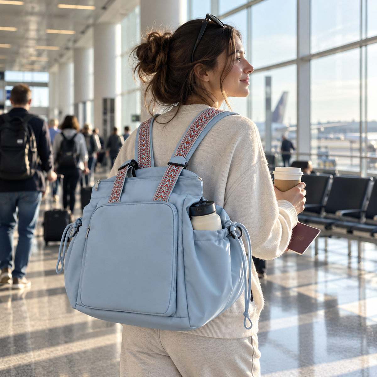 🎒 Multiway Travel Tote Bag | 15 Pockets Water Repellent Carry Bag