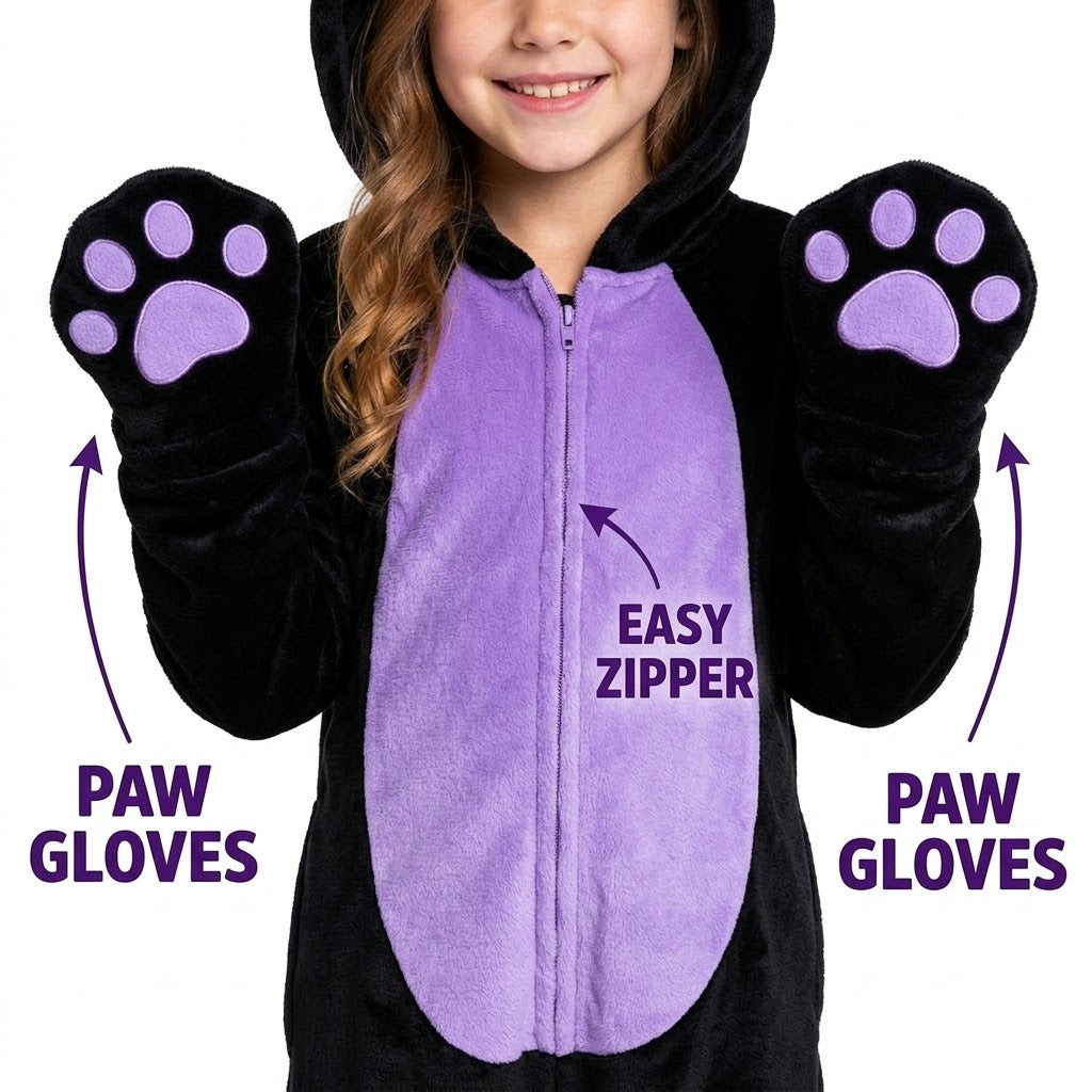 🐈⬛Black Cat Costume for Girls - Halloween Costume for Kids Role Play