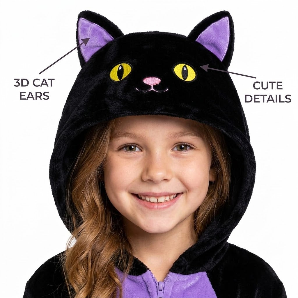 🐈⬛Black Cat Costume for Girls - Halloween Costume for Kids Role Play
