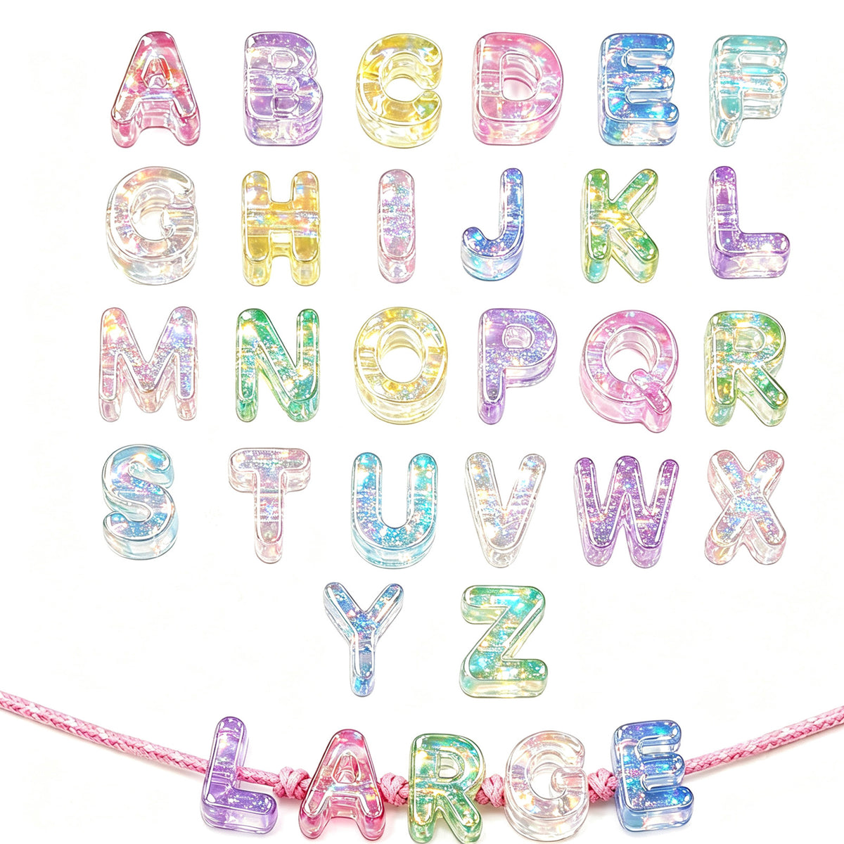 ✨ Gold Letter Beads|52 Pcs A-Z Alphabet Beads for DIY Jewelry Making
