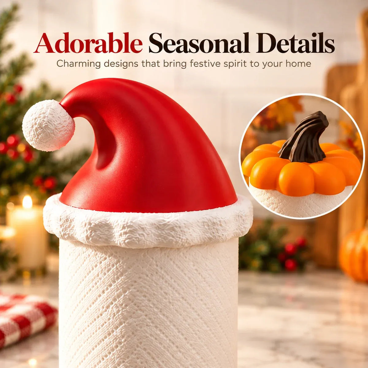 🎅 Santa Hat Paper Towel Holder
