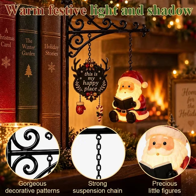 🦌Santa Reindeer Snowman Bookshelf LED Hanging Lamp