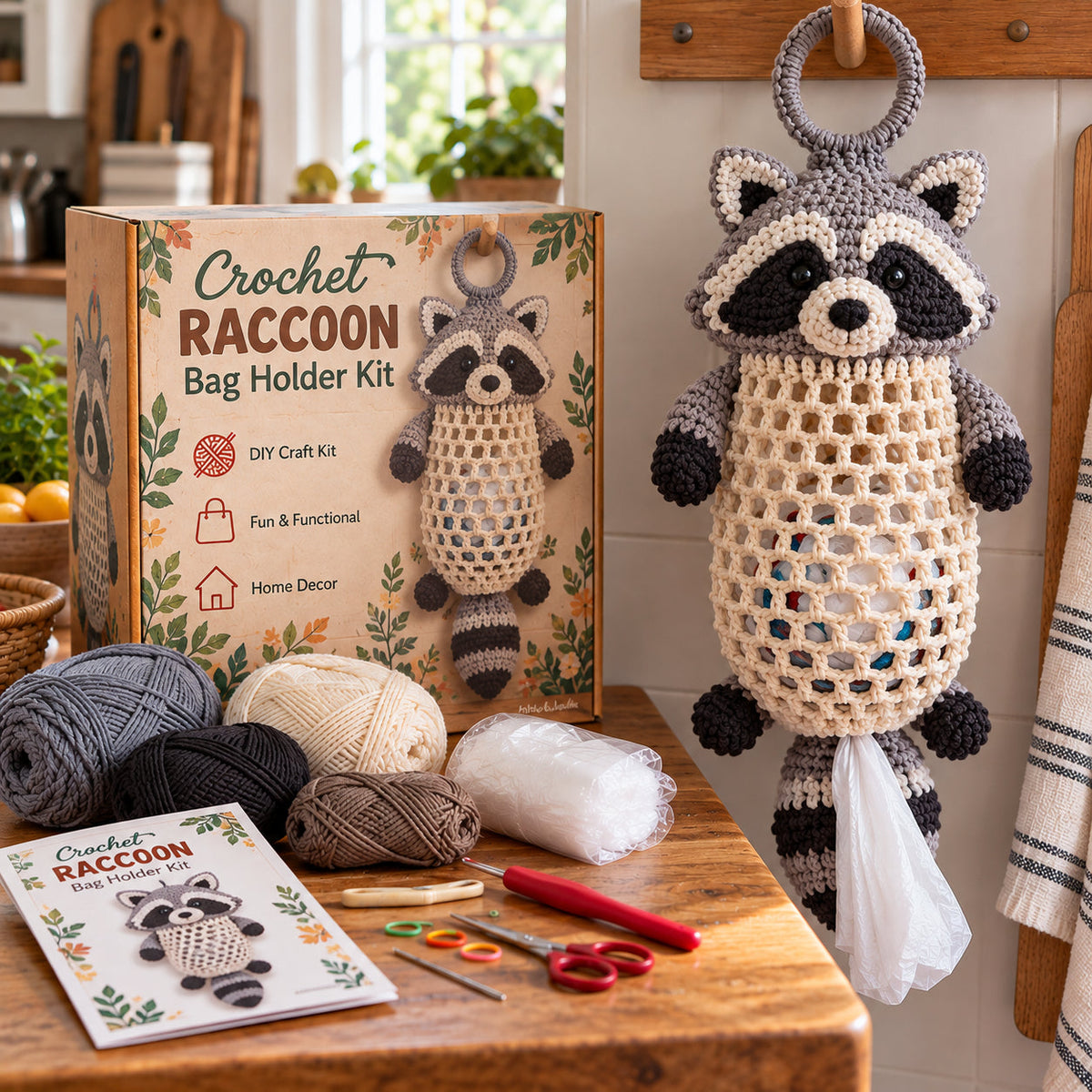 🐥Crochet Animal Bag Holder DIY Kit – Cute & Functional Hanging Storage Craft Kit