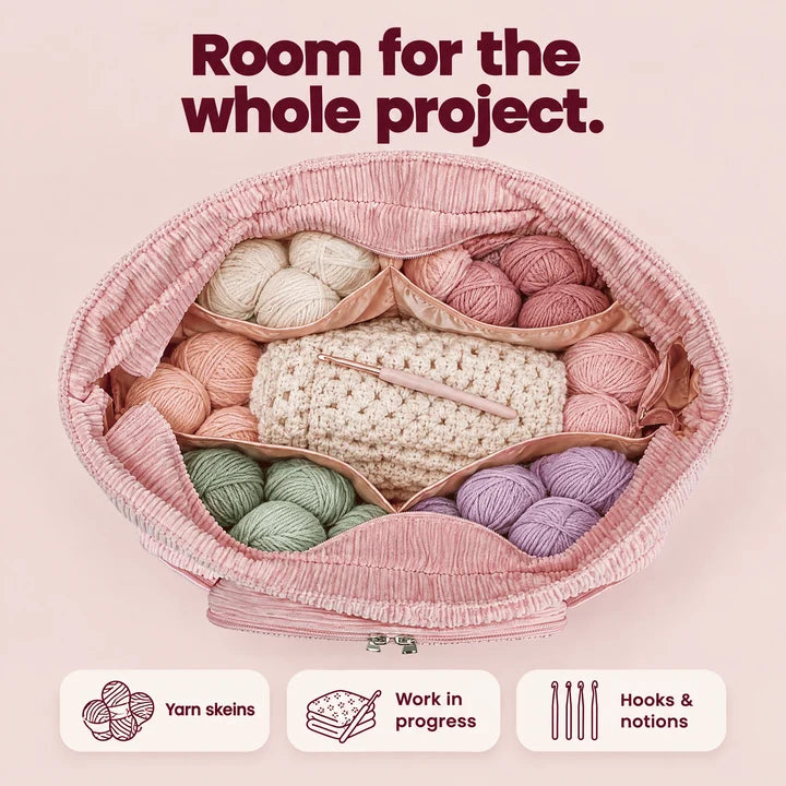 🧶 Corduroy Yarn Storage Tote – Large-Capacity Yarn Organizer Bag