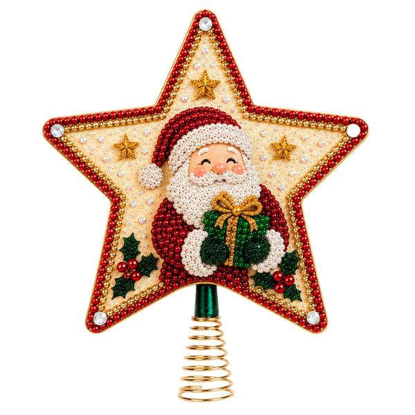 ✨DIY Santa Star Diamond Art Christmas Tree Topper