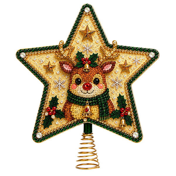 ✨DIY Santa Star Diamond Art Christmas Tree Topper