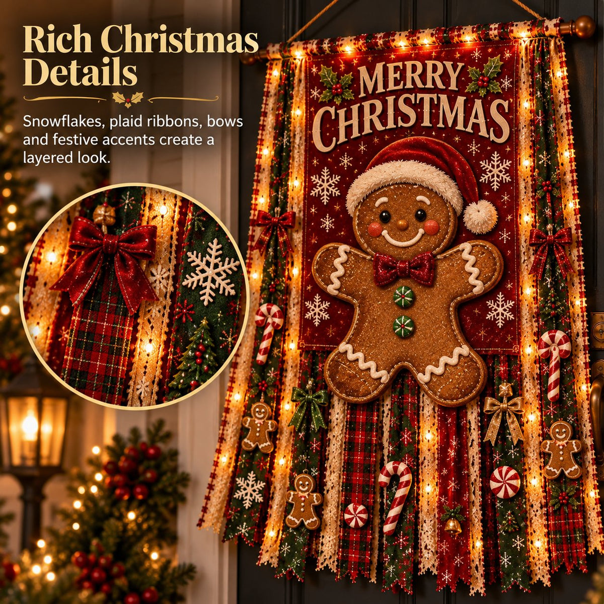 🎄✨ Christmas Glow Door Banner – Light-Up Holiday Welcome Decor for a Festive Entrance