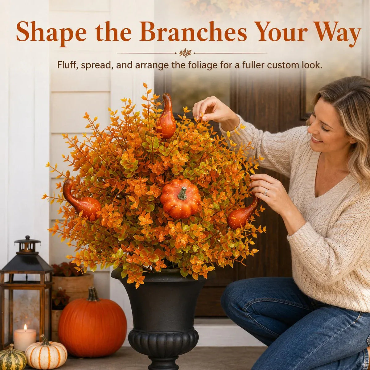š„ Artificial Fall Pumpkin Tree Stakes