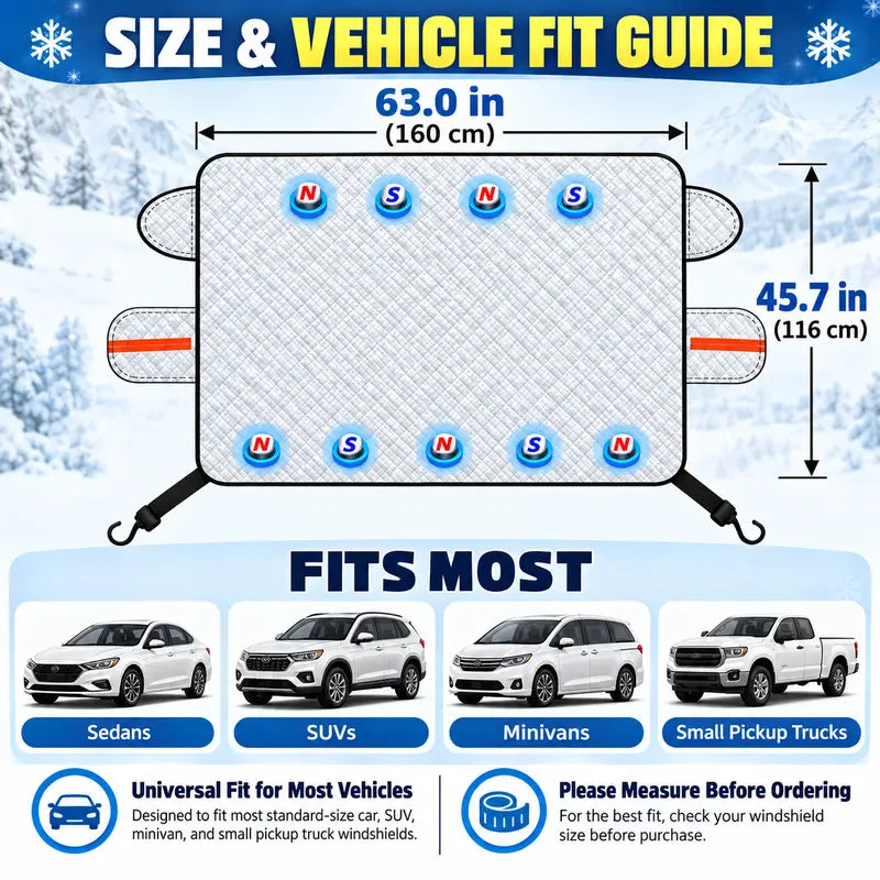 ❄️🚗Car Windshield Snow Ice Cover-All‑Season Windshield Protector for Your Vehicle