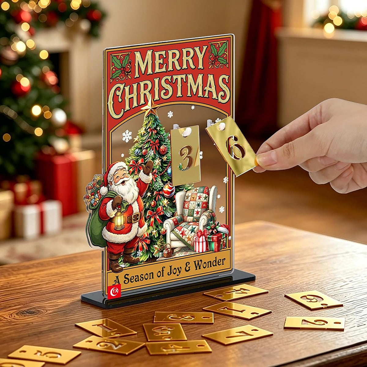 🎄 Christmas Advent Countdown Calendar | Reusable Tabletop Decor