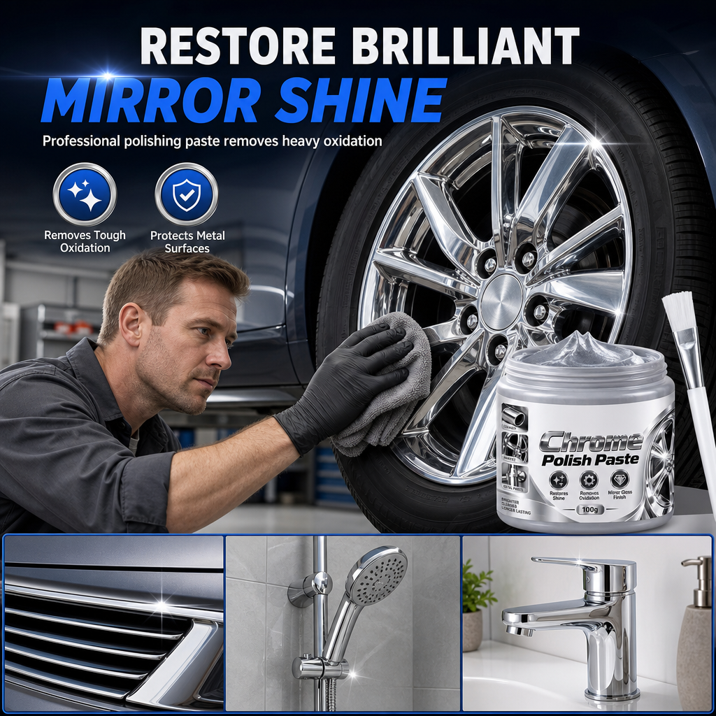 Chrome Polish Paste | Metal Polishing Cream for Chrome & Stainless Steel