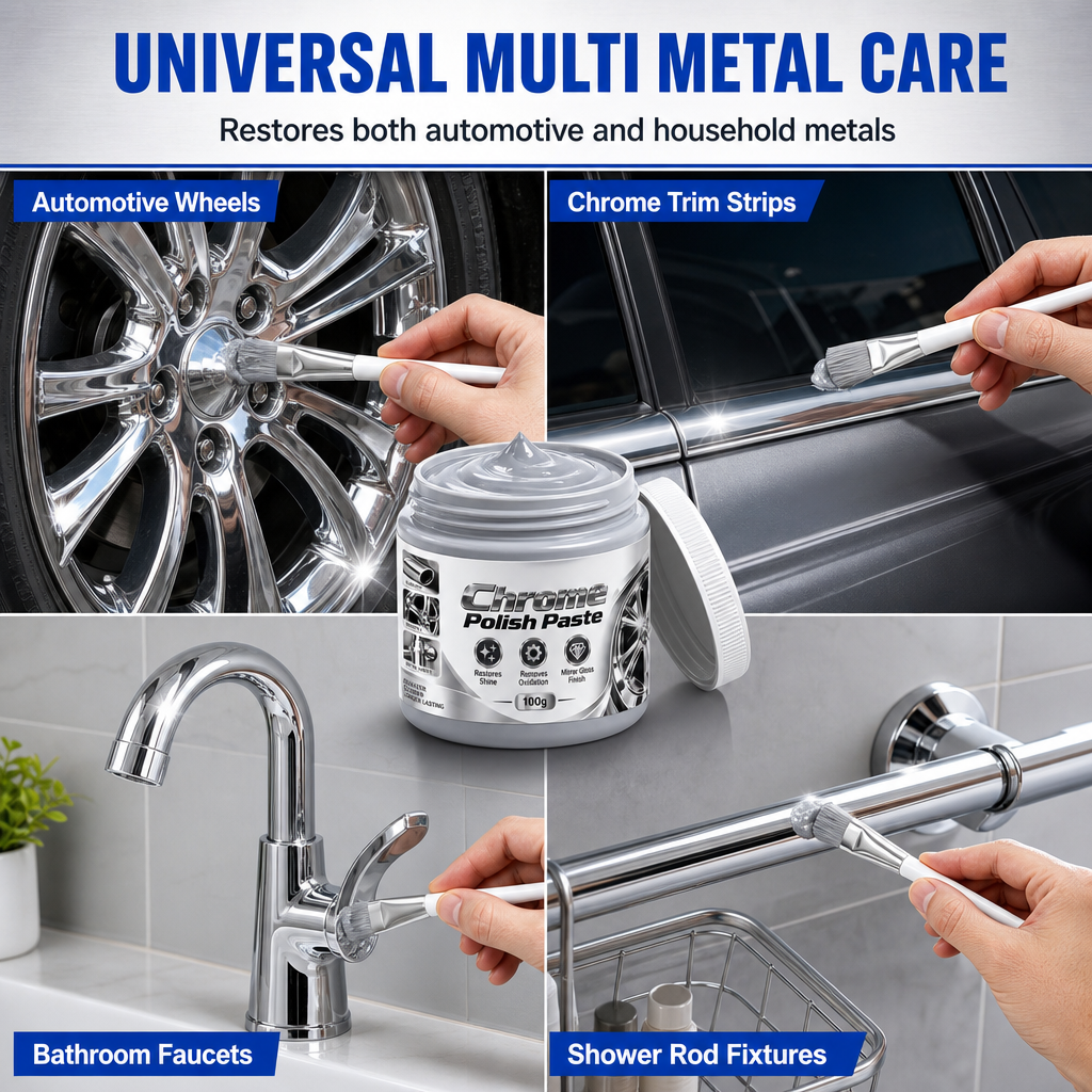 Chrome Polish Paste | Metal Polishing Cream for Chrome & Stainless Steel