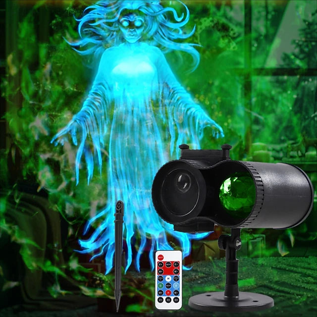 👻 Halloween Dual-Tube Water Wave Projection Light | Indoor/Outdoor LED Decorative Light