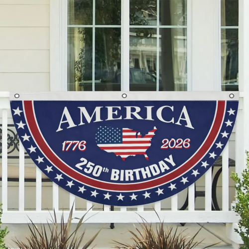 🎉 America 250th Birthday Semicircular Flag Banner 🎉