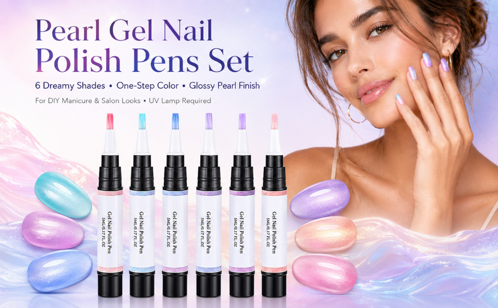 ✨6 Colors Shimmer Pearl Gel Nail Polish Set
