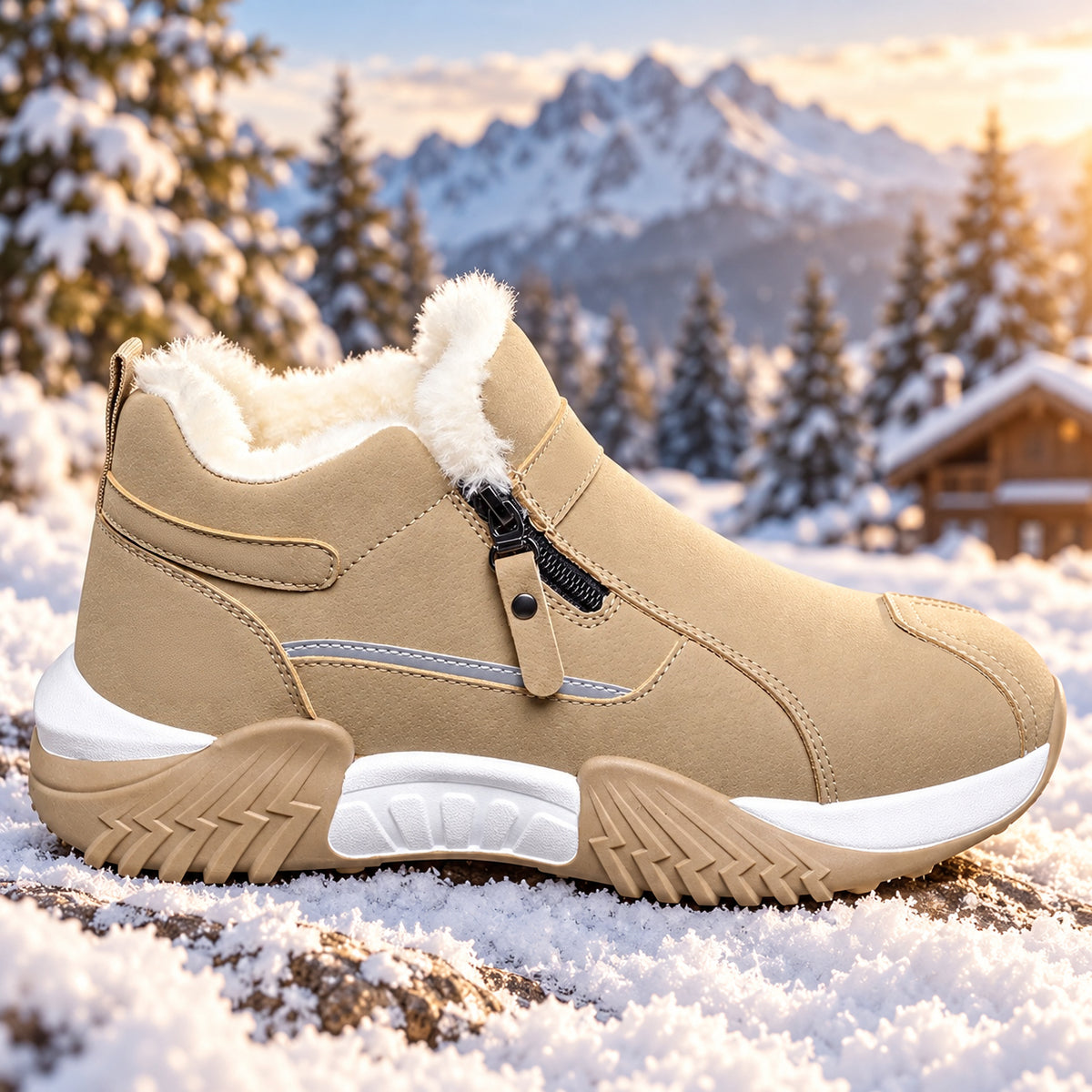 🥾 Anti Slip Warm Fur Lined Outdoor Winter Boots