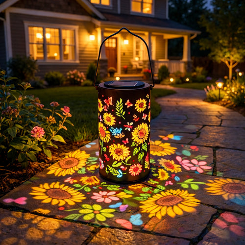 🌻 Solar Sunflower Projection Lantern