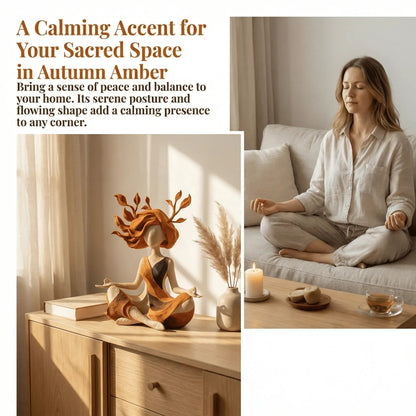 🌿 Mindful Goddess Resin Figurine – 2 Styles (Autumn Amber & Winter Moon), Hand-Painted Zen Statue for Meditation, Yoga & Meaningful Home Decor Gift
