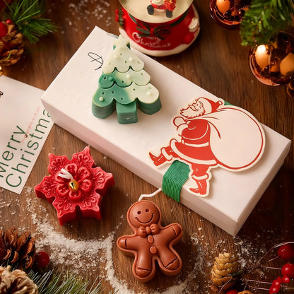 🎄 Handmade Christmas Scented Candle Gift Set | Adorable Christmas-themed candles—a perfect, ready-to-gift holiday treat.