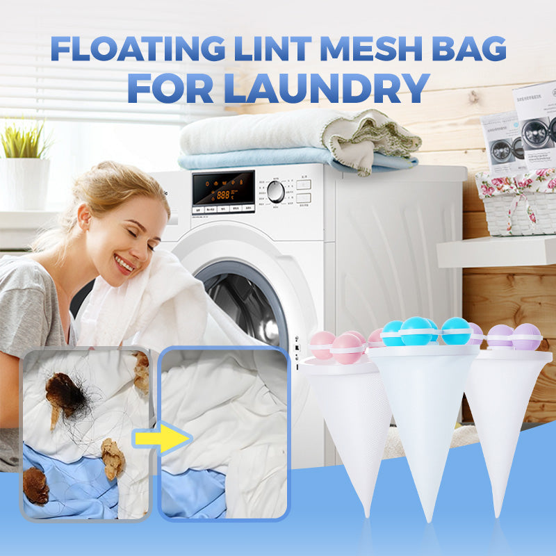 🐶 3-Pack Floating Pet Hair Catcher – Laundry Lint & Tissue Filter Bag for Washing Machine
