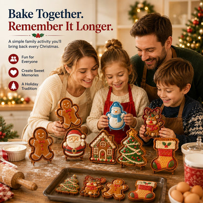 🎄Christmas Cookie & Mini Pie Molds – 8 Festive Designs for Holiday Baking (Reusable & Easy Press)🎅