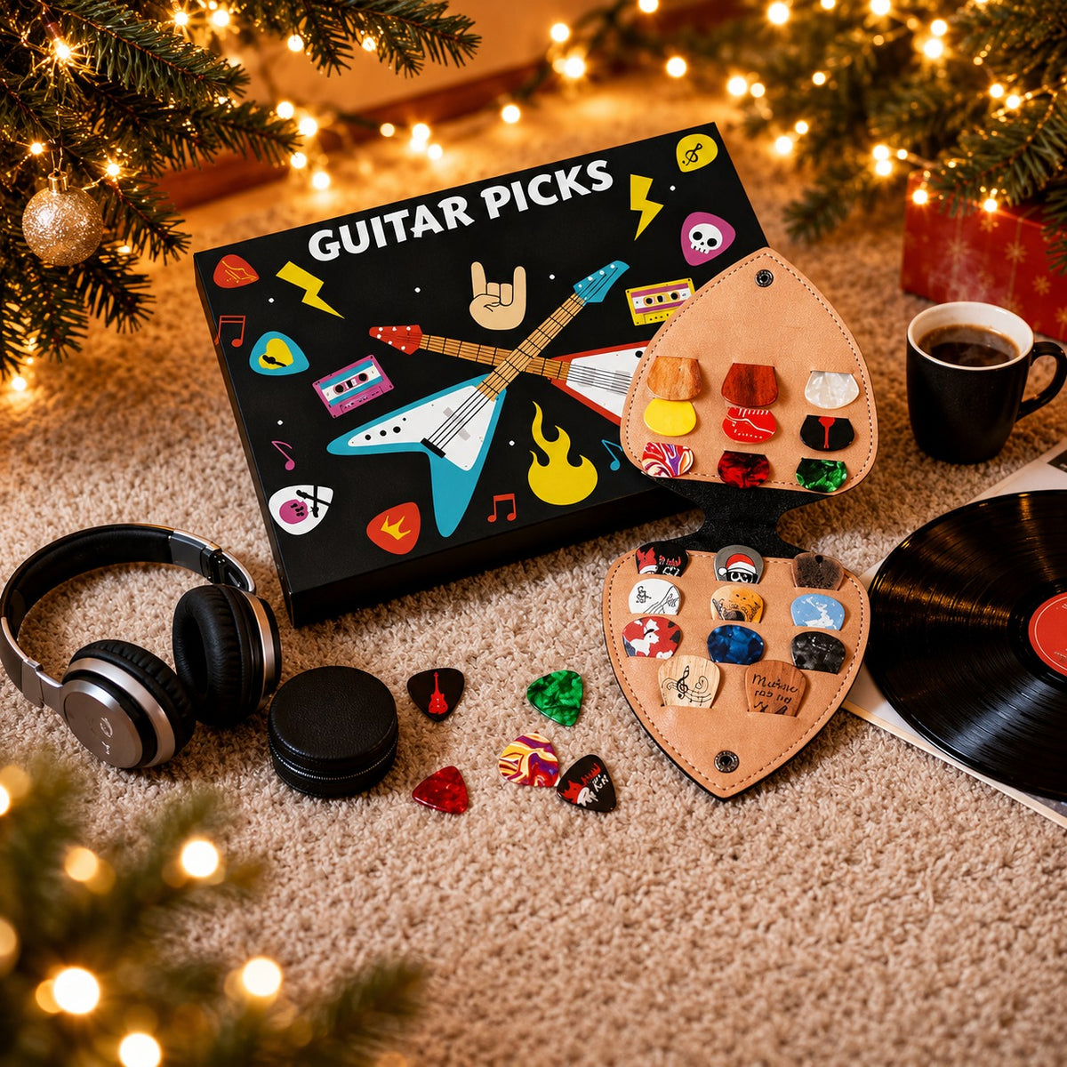 🎸Guitar Picks Advent Calendar 🎄24‑Day Christmas Countdown Calendar, Unique Holiday Gift for Guitar Lovers Musicians