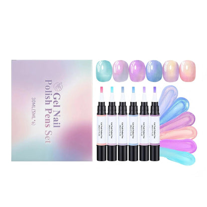 ✨6 Colors Shimmer Pearl Gel Nail Polish Set