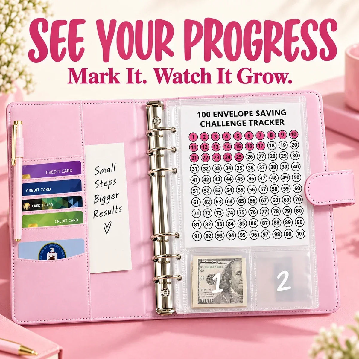 💰100-Day Money-Saving & Savings Logbook--$5,050 Savings Challenge Binder
